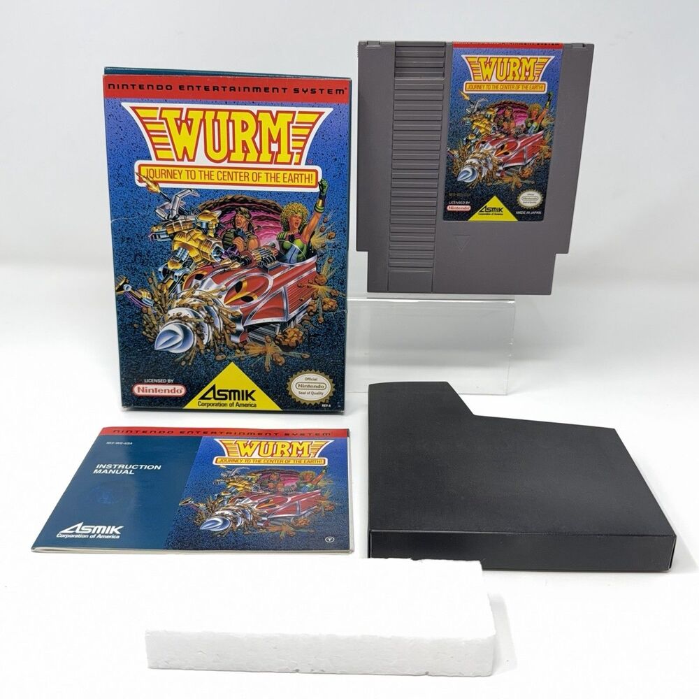 Wurm Journey to the Center of the Earth Nintendo NES 1991 Complete CIB Tested